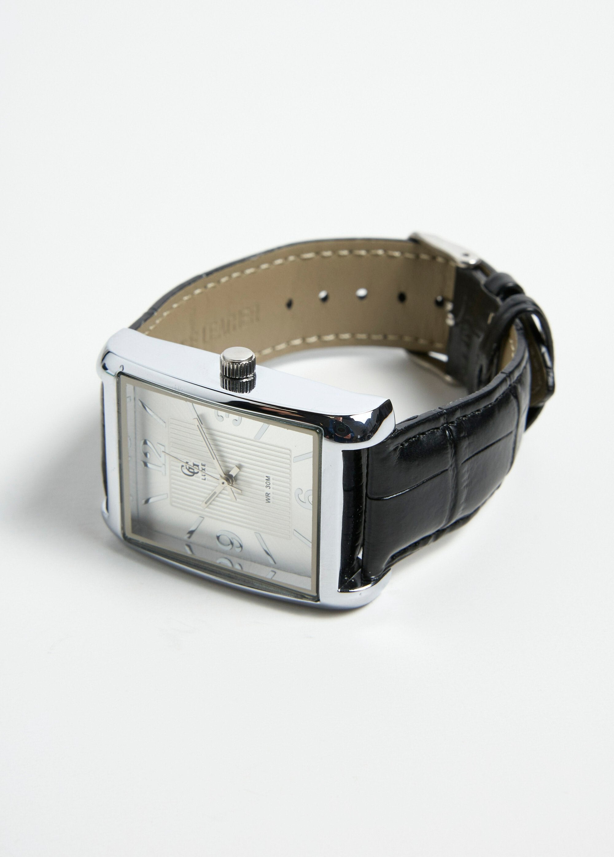 Reloj_rectangular_de_acero_inoxidable_y_piel_estilo_cocodrilo._Negro_DE1_slim