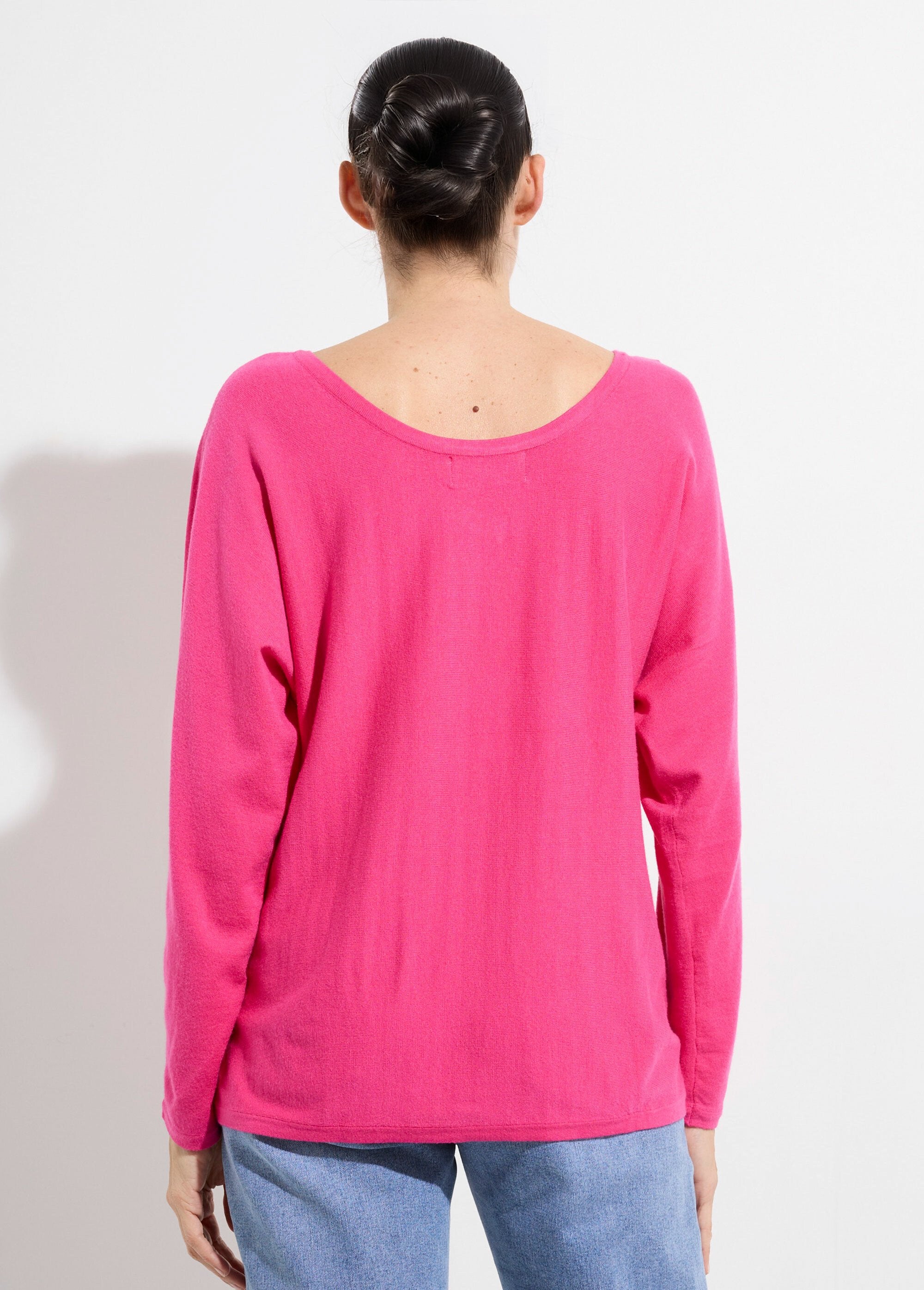 Pull_col_V_maille_fine_éco-responsable_Fuchsia_DO1_slim