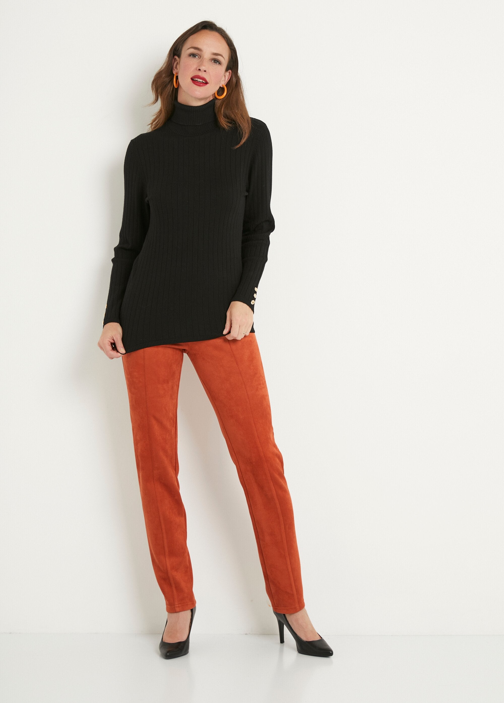 Suave_jersey_corto_de_cuello_alto_con_canalé_plano_Negro_SF1_slim