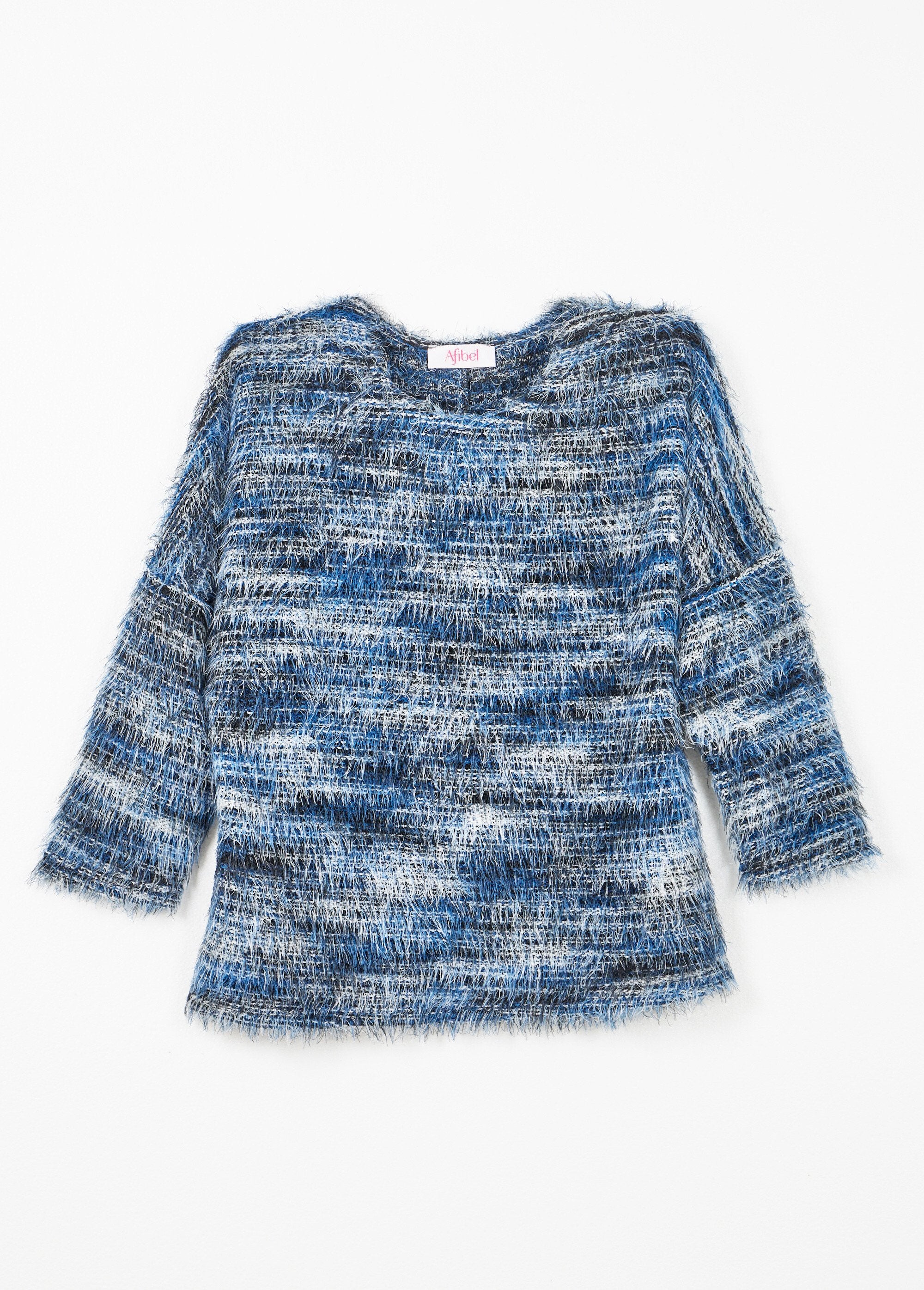 Pull_maille_poilue_manches_chauve-souris_Bleu_AP1_slim