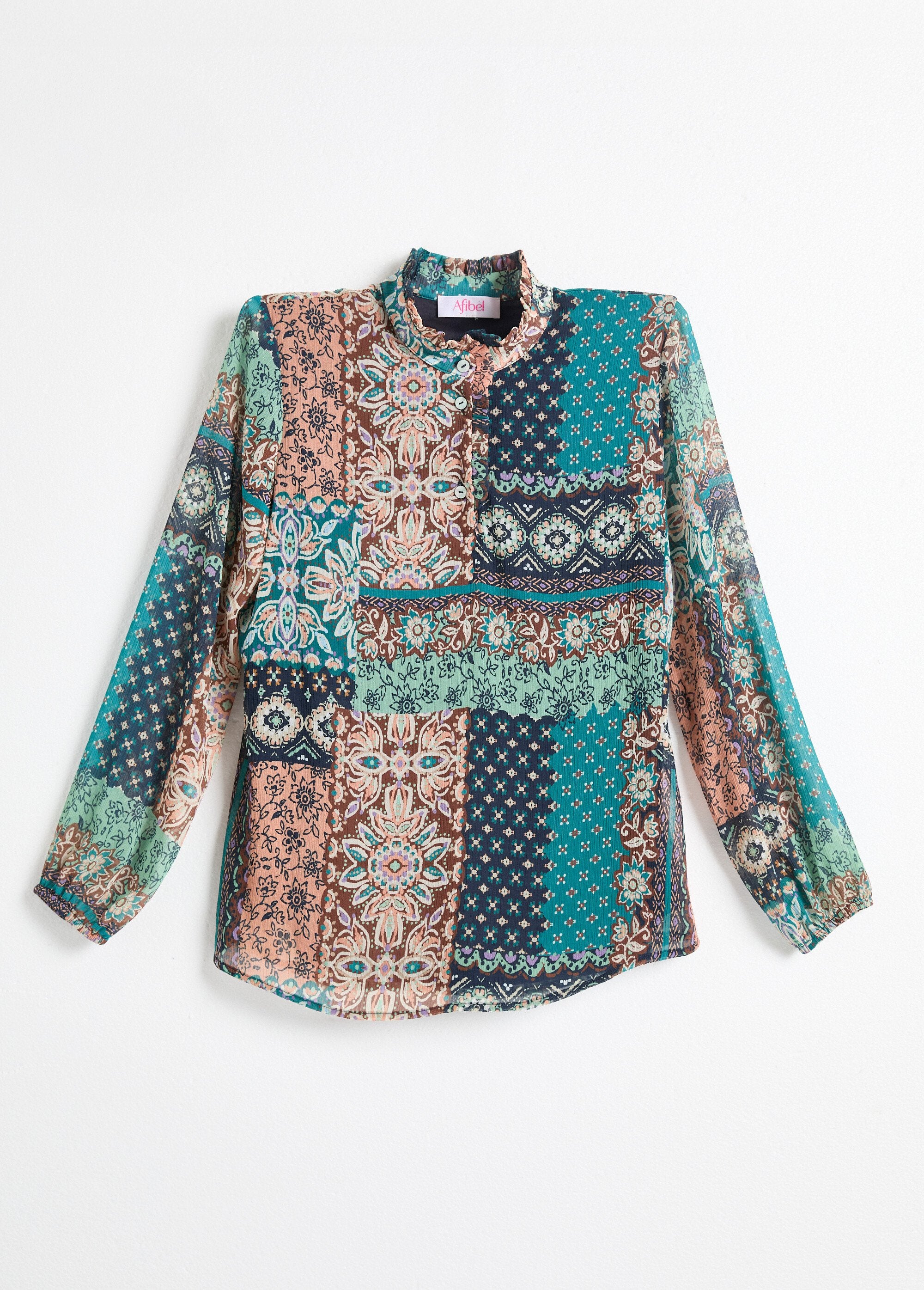 Túnica_con_cuello_con_volantes_en_crepe_voile_y_estampado_patchwork_Verde_y_crudo_AP1_slim