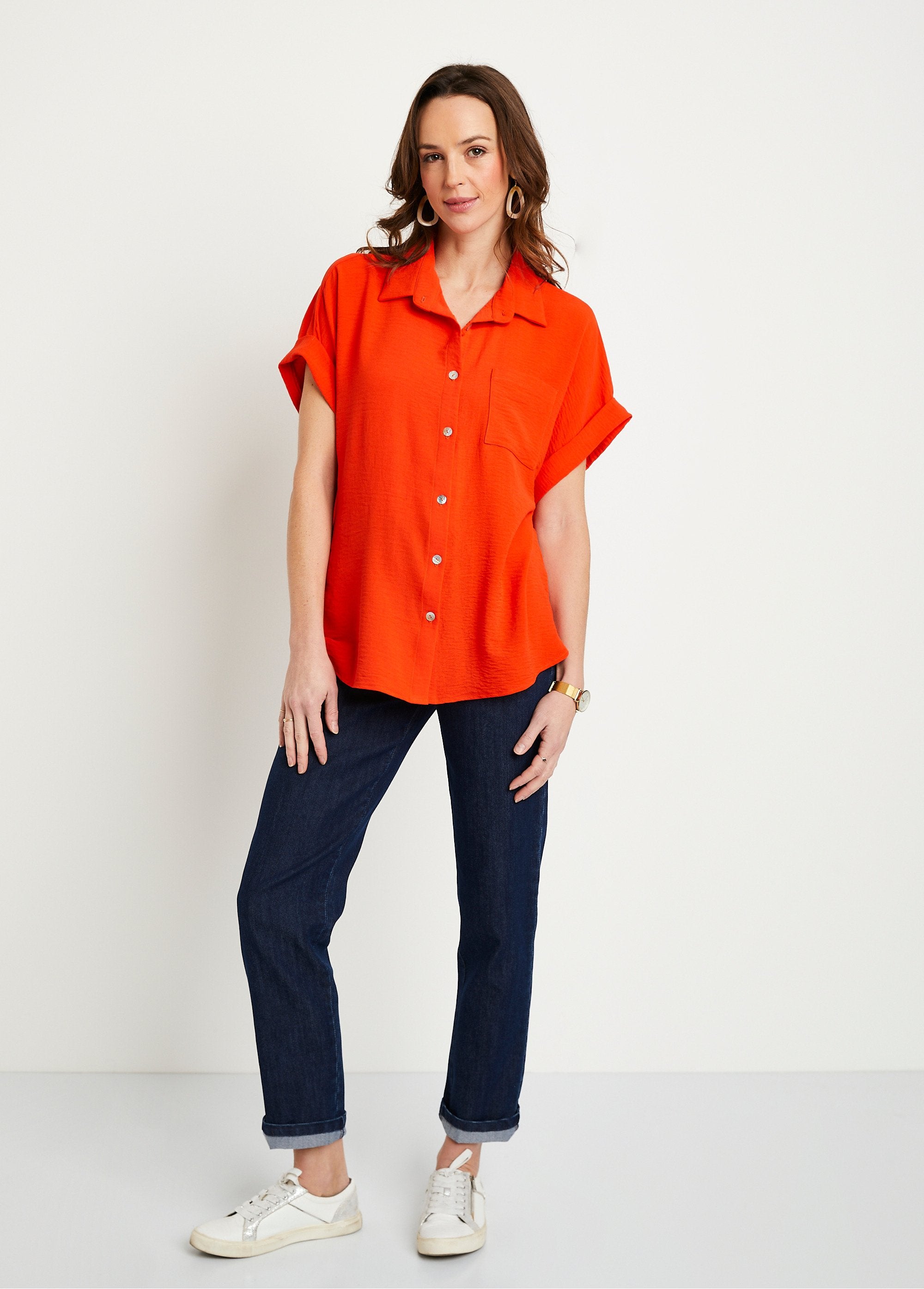 Blusa_lisa_de_manga_corta_naranja_SF1_slim