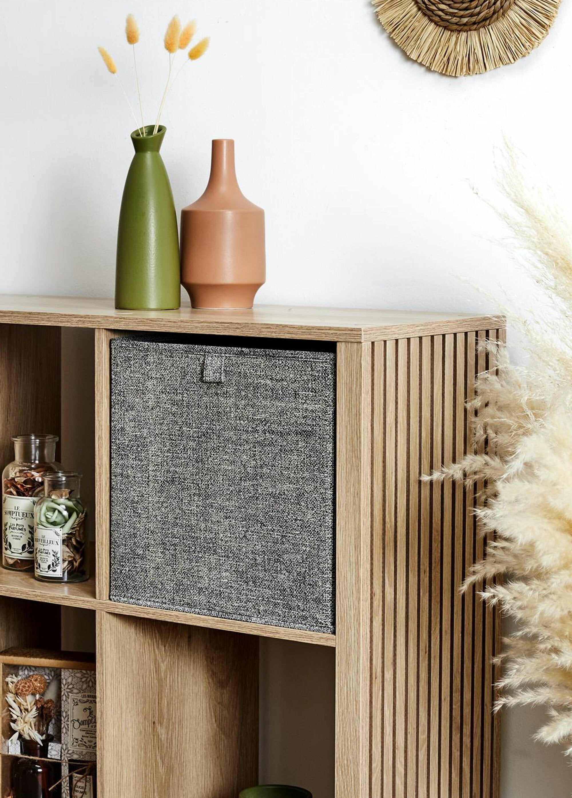 Cubo_de_almacenamiento_plegable,_tejido_jaspeado_Gris_oscuro_SF1_slim