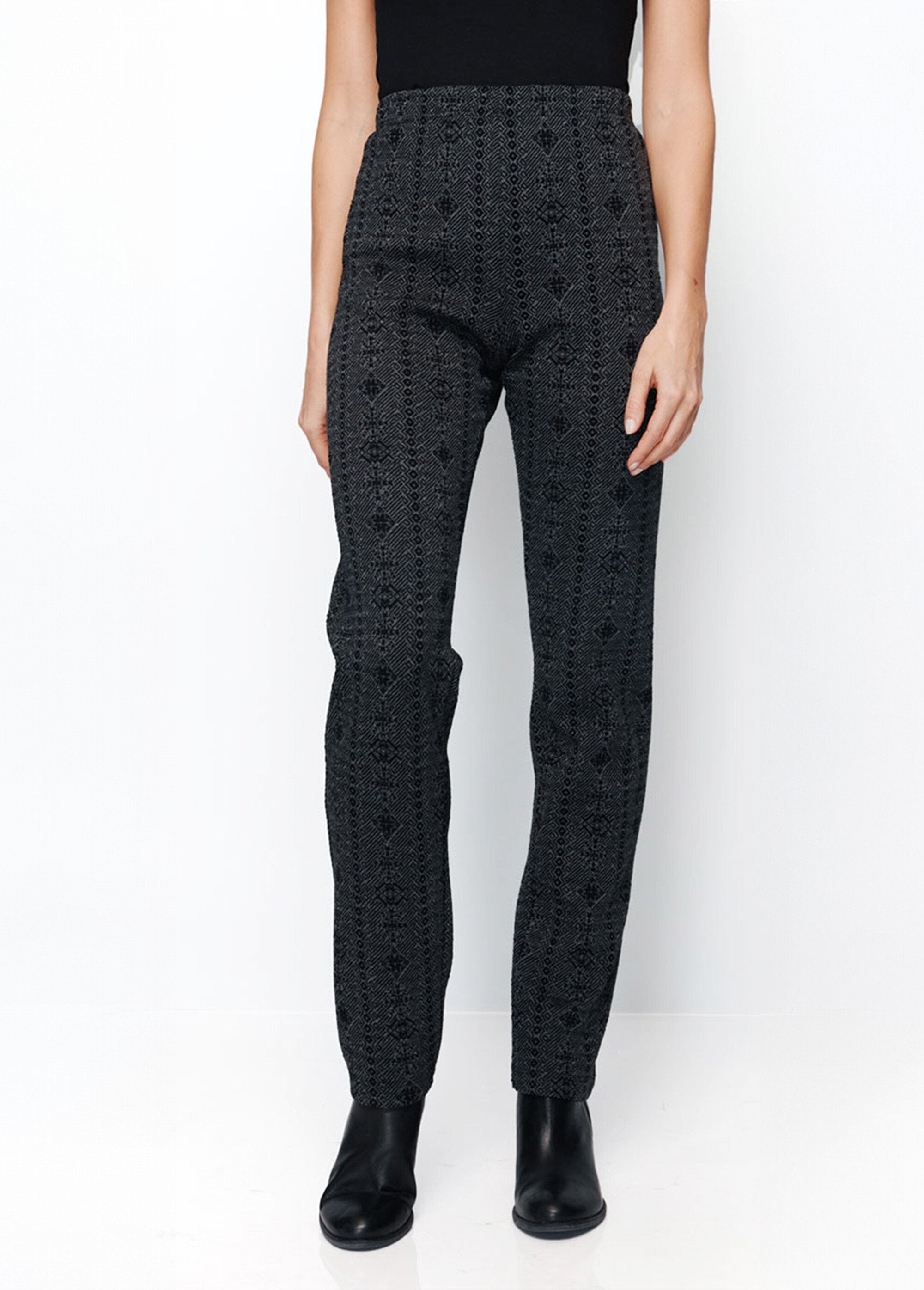 Leggings_de_punto_elástico_con_cintura_elástica_Antracita_y_negro_FA1_slim