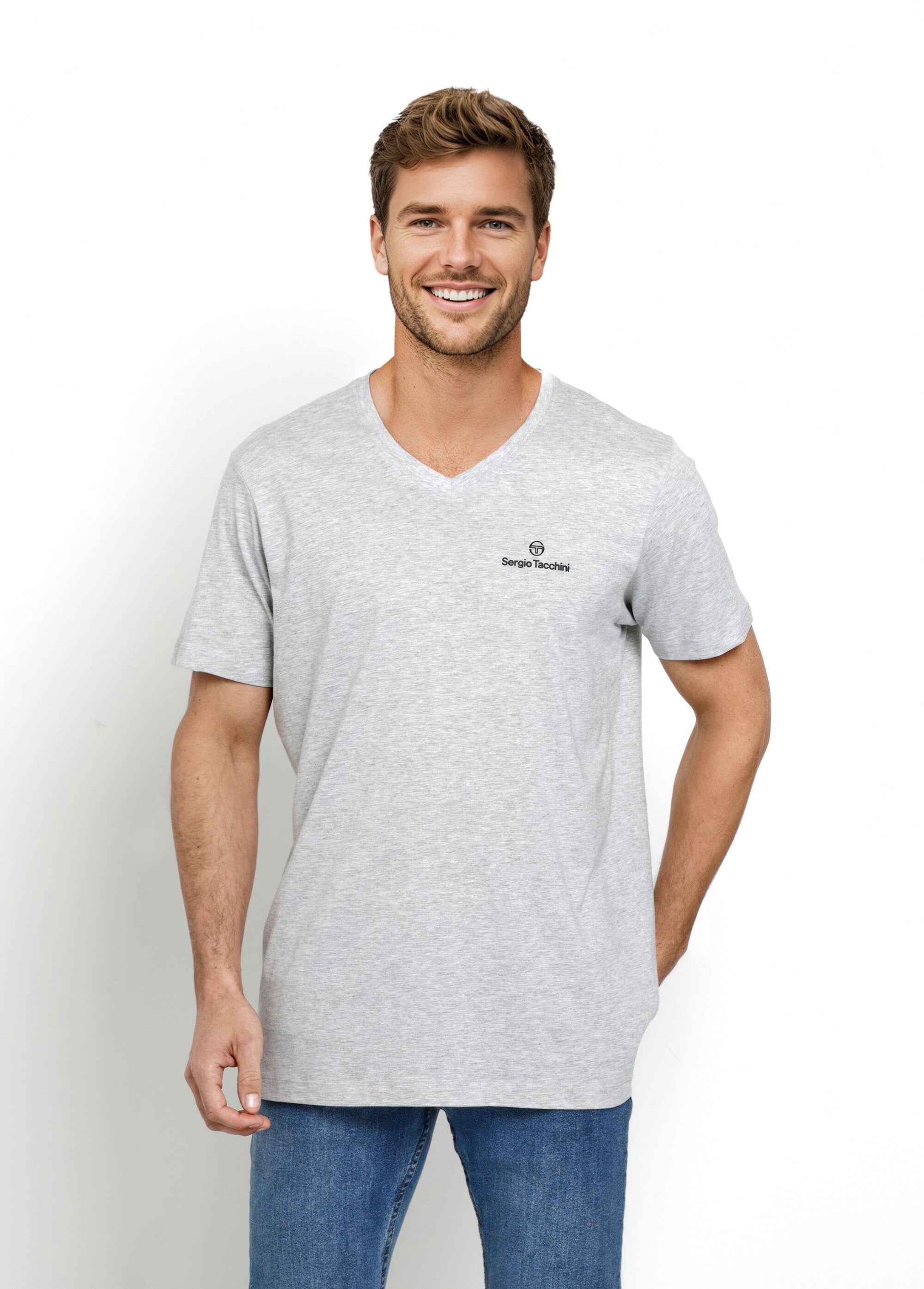 Camiseta_jaspeada_con_cuello_en_V_y_mangas_cortas_Gris_FA1_slim