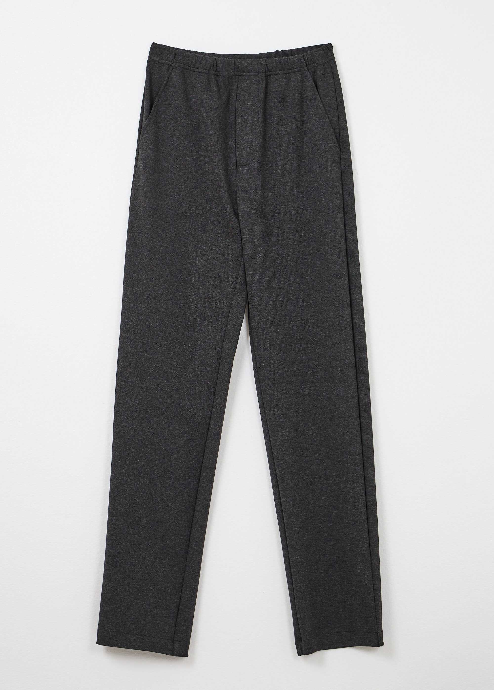 Pantalón_recto_con_cinturilla_elástica_en_tejido_elástico_Antracita_AP1_slim