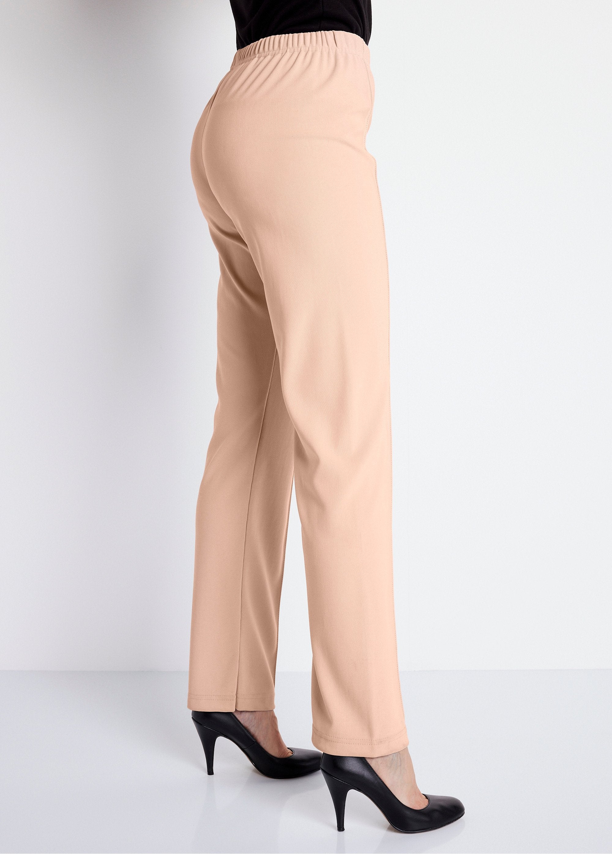 Pantalón_recto_con_cintura_elástica_y_punto_canalé_Beige_DR1_slim