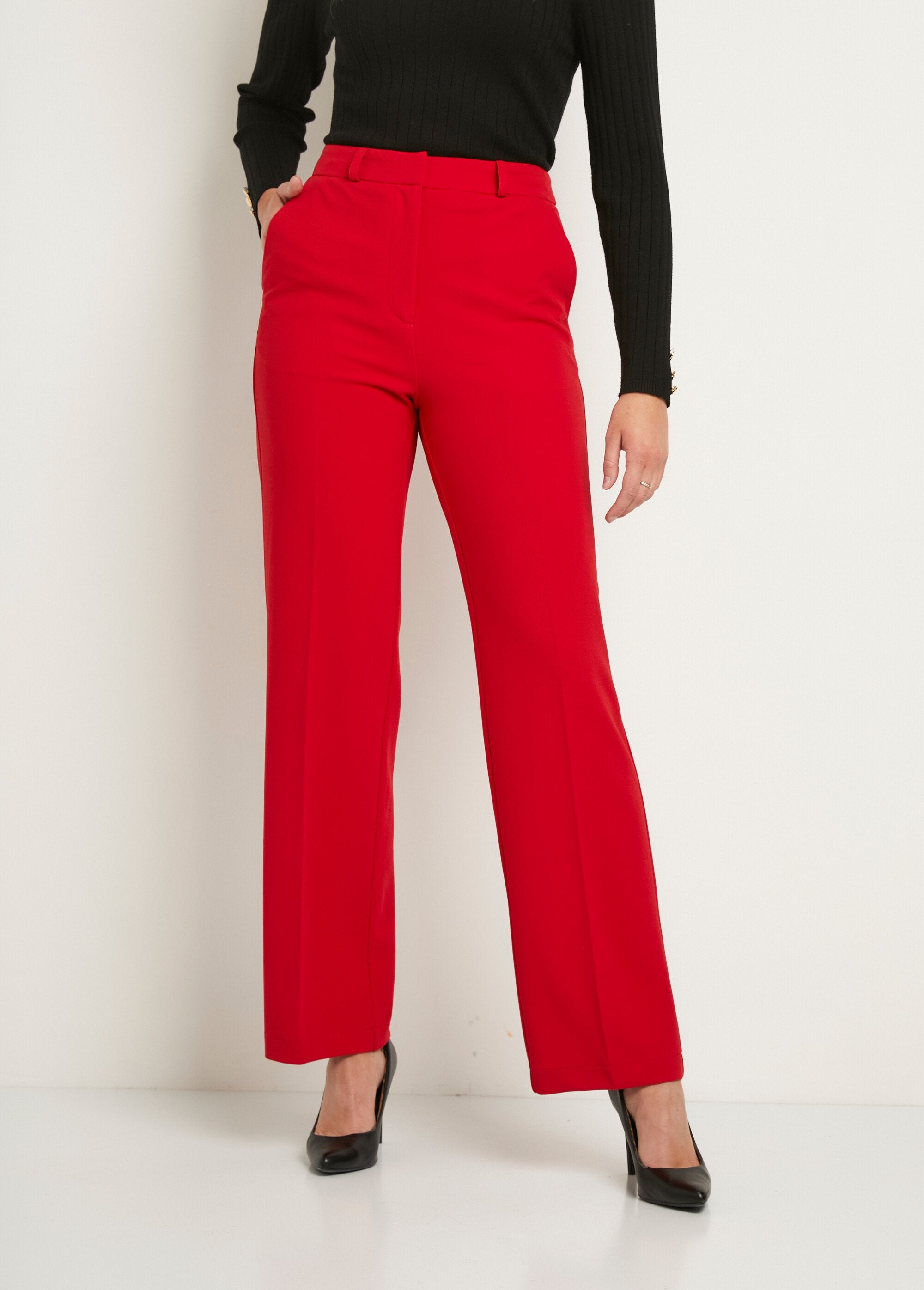 Pantalón_fluido_de_pierna_ancha_en_punto_elástico_liso_Rouge_FA1_slim