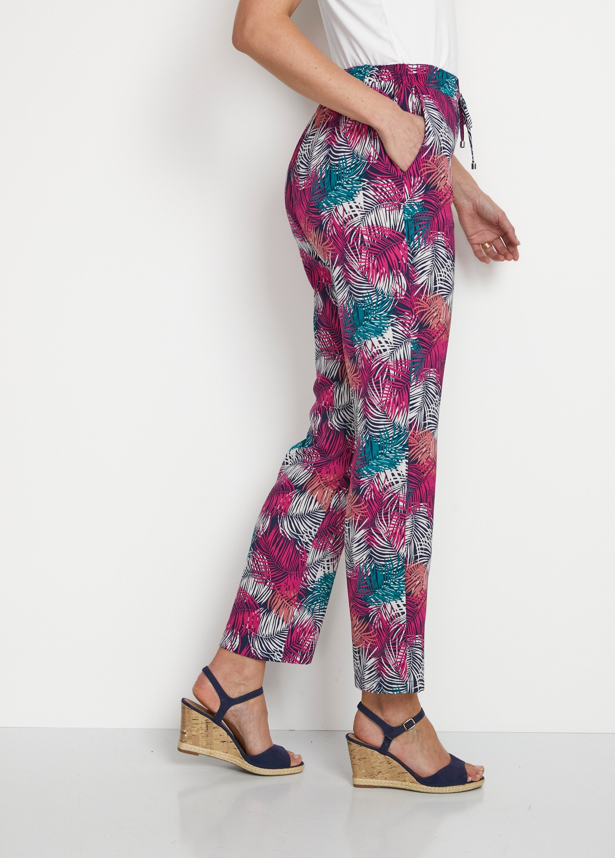 Pantalon_fluide_taille_élastiquée_Imprime_fuchsia_DR1_slim