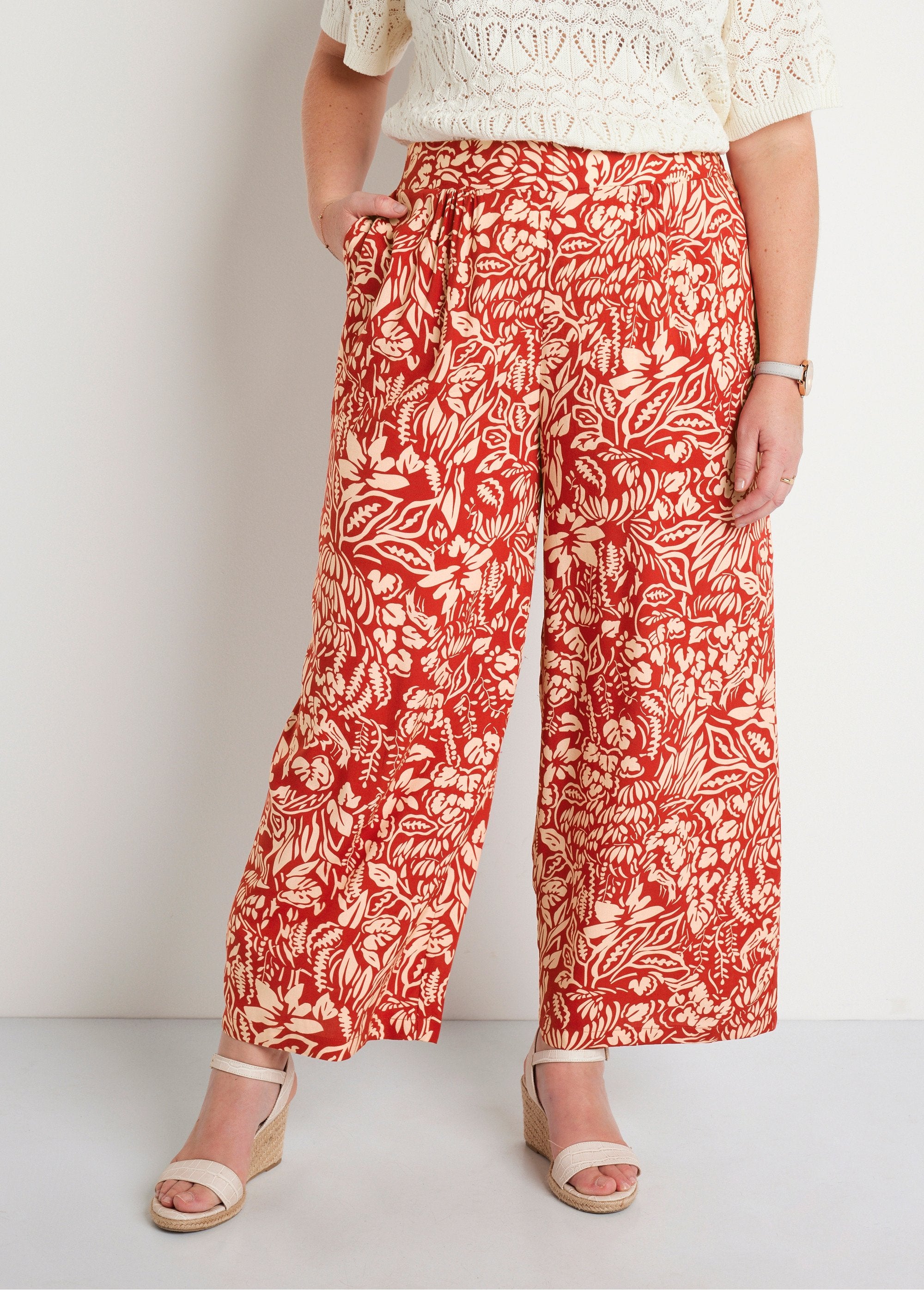 Pantalón_ancho_con_cintura_elástica_floral_o_liso_Tomette_y_crudo_FA1_curvy