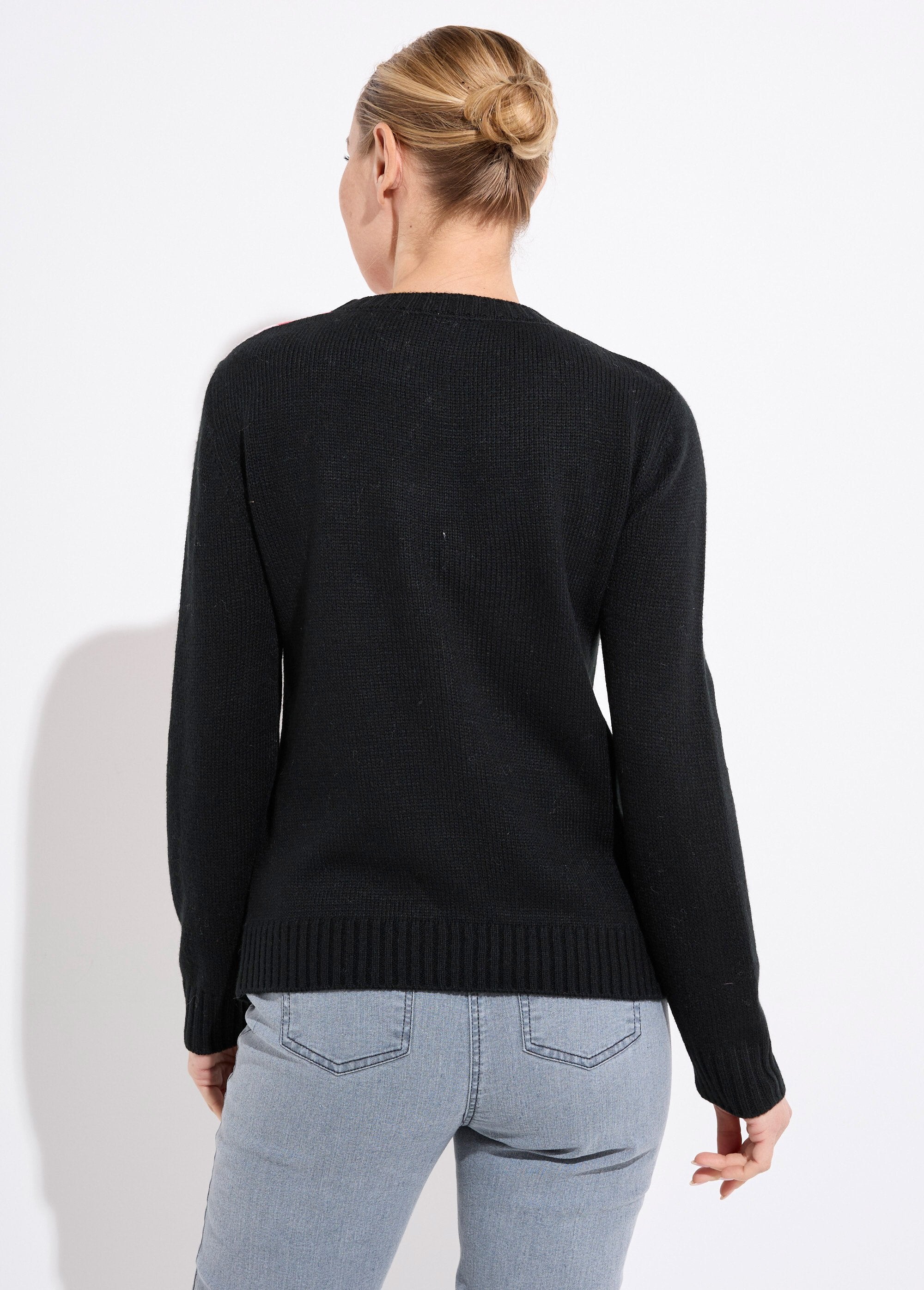 Suéter_cálido_de_jacquard_gráfico_con_cuello_redondo_Negro_y_rosa_DO1_slim