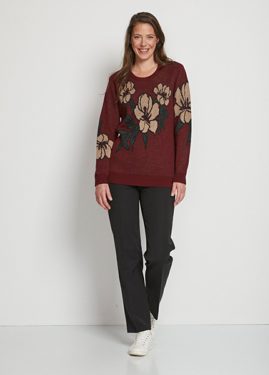 Jersey_de_cuello_redondo_en_jacquard_floral_Burdeos_SF1_slim