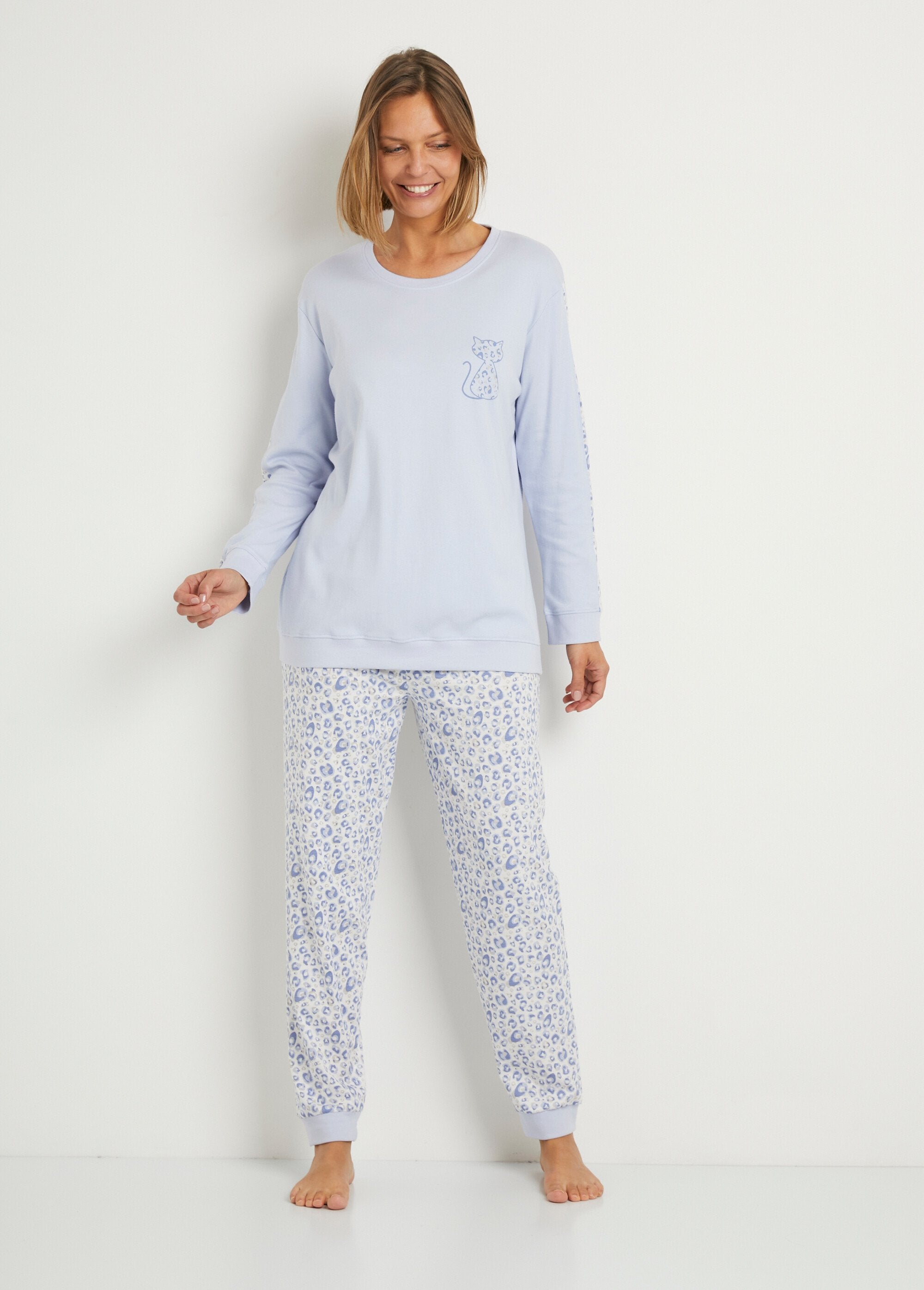 Pijama_de_algodón_interlock_de_manga_larga_Bleu_et_imprime_FA1_slim