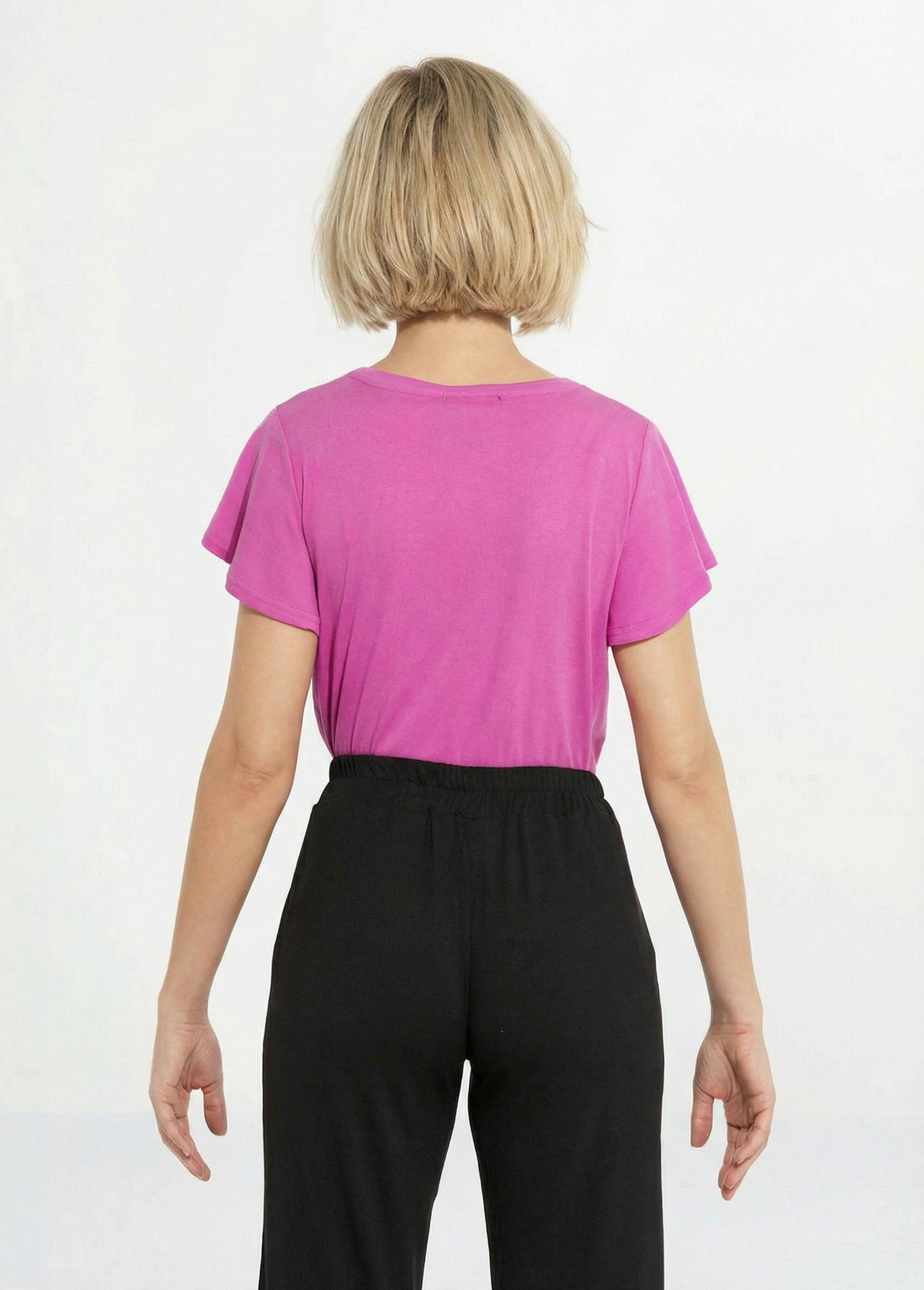 Camiseta_de_cuello_en_V_de_punto_acanalado,_Essential_Fucsia_DO1_slim