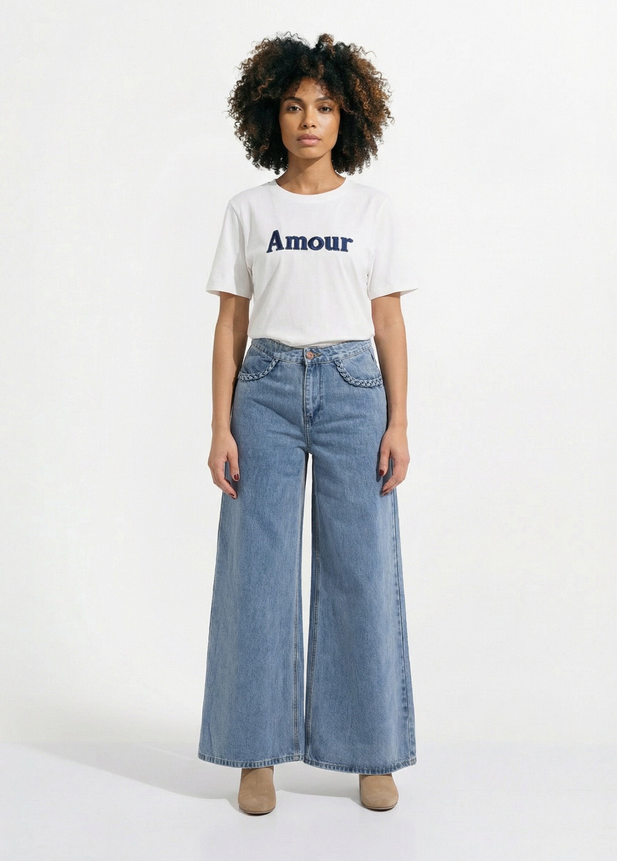 T-shirt_coton_avec_inscription_Amour_Blanc_et_marine_SF1_slim