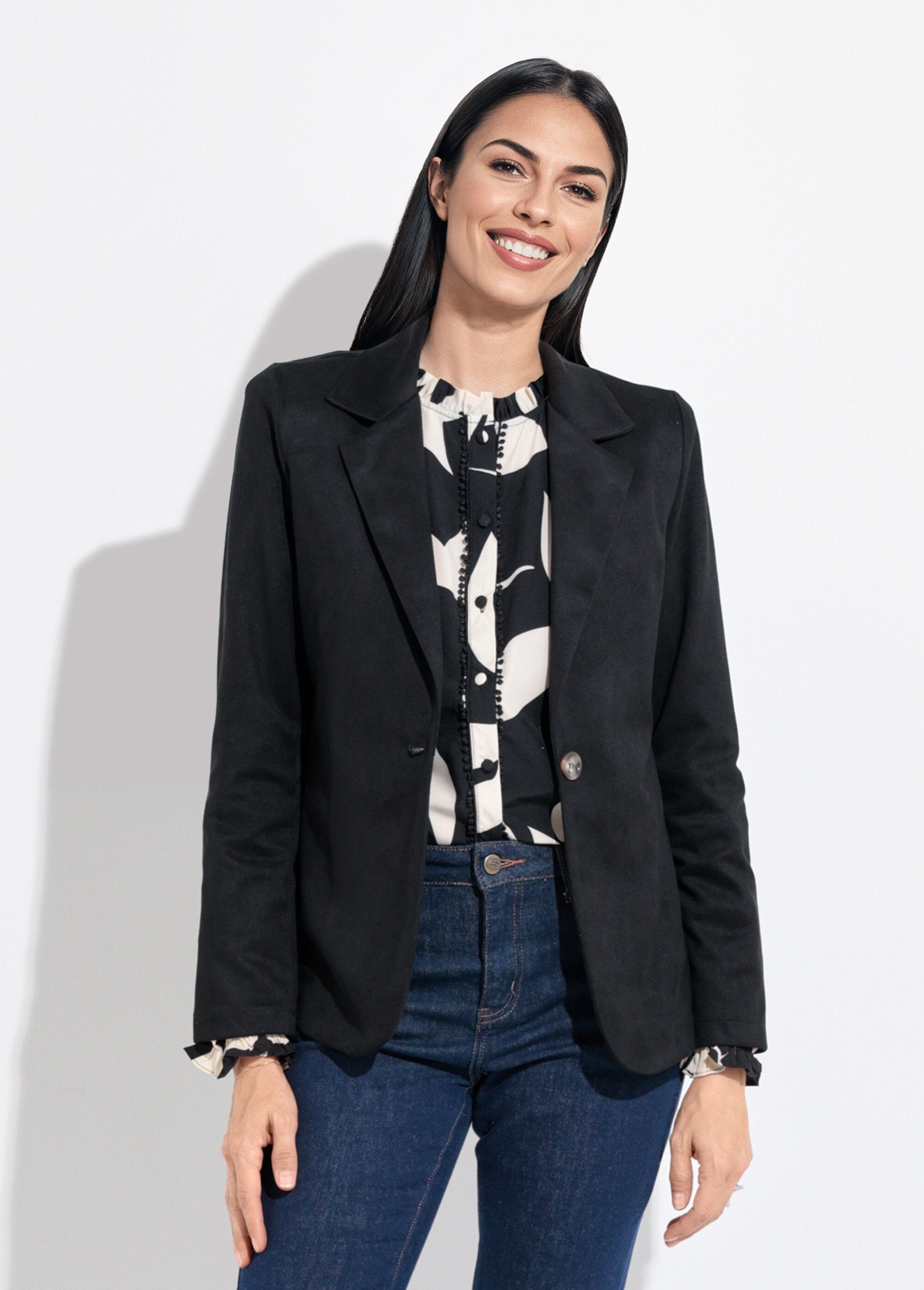 Chaqueta_de_cuello_sastre_de_sarga_suave_con_1_botón_Negro_FA1_slim