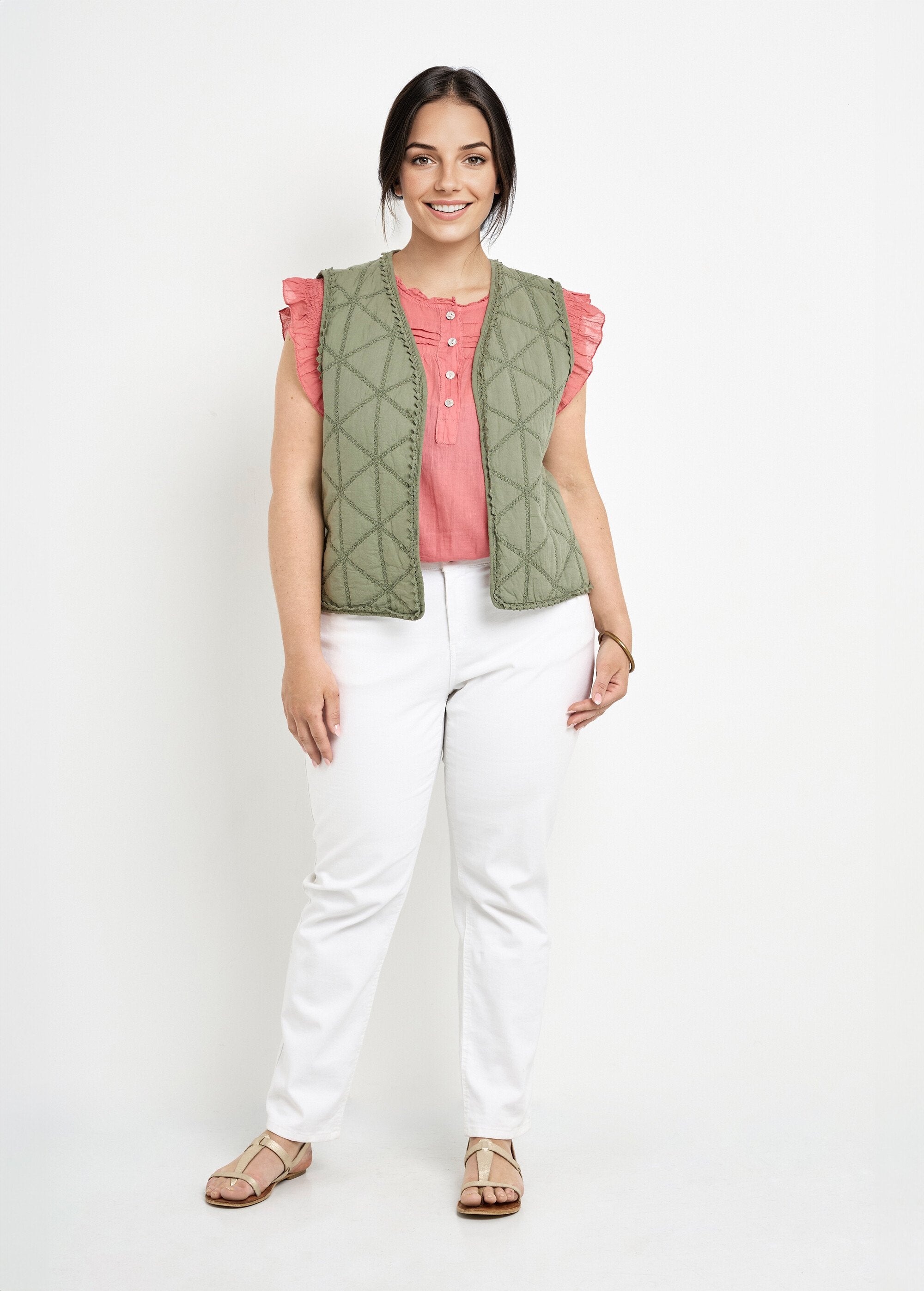 Chaqueta_acolchada_bordada_sin_mangas_Caqui_SF1_curvy